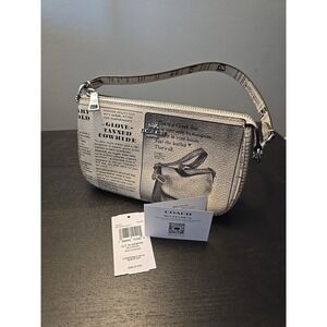COACH Nolita 19 With Newspaper Print Refined Pebble Leather Bag CDC27 Sv/Chalk